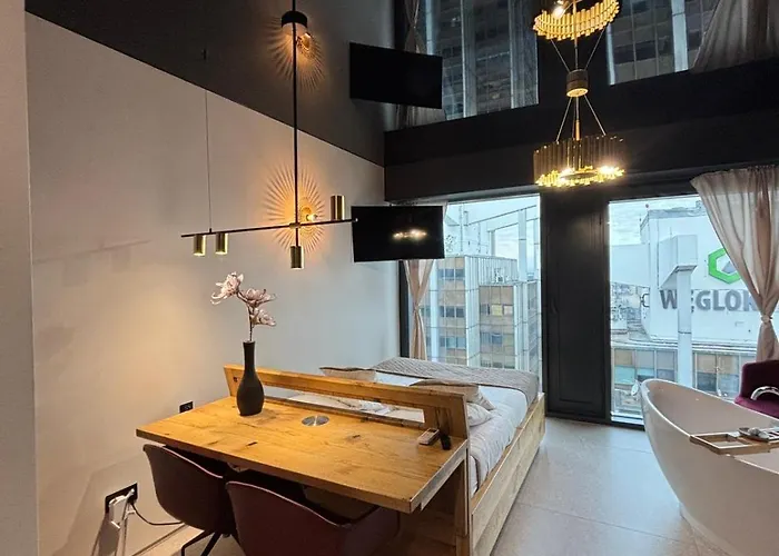 Panorama Level 25&26 S P A Z Wanną I Sauną Apartament Katowice